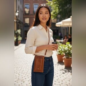 ESPE Brown pleather Crossbody Bag